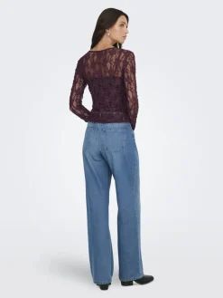Onlalba L/S Lace Top Bluser & Skjorter
