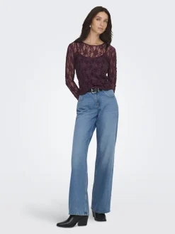 Onlalba L/S Lace Top Bluser & Skjorter