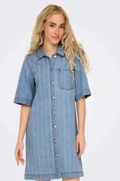 Only Kjoler|Ammevenligt Tøj<Onlasta S/S Stripe Dress Gua 15355054