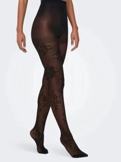 New Onlaviaya Floral Tights Acc Bukser, Jeans & Leggings