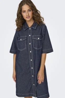 Only Kjoler|Ammevenligt Tøj<Onlbelle S/S Stripe Dress Gua