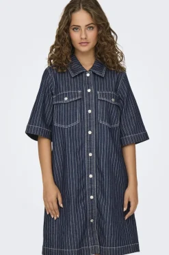 Only Kjoler|Ammevenligt Tøj<Onlbelle S/S Stripe Dress Gua
