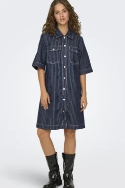 Only Kjoler|Ammevenligt Tøj<Onlbelle S/S Stripe Dress Gua