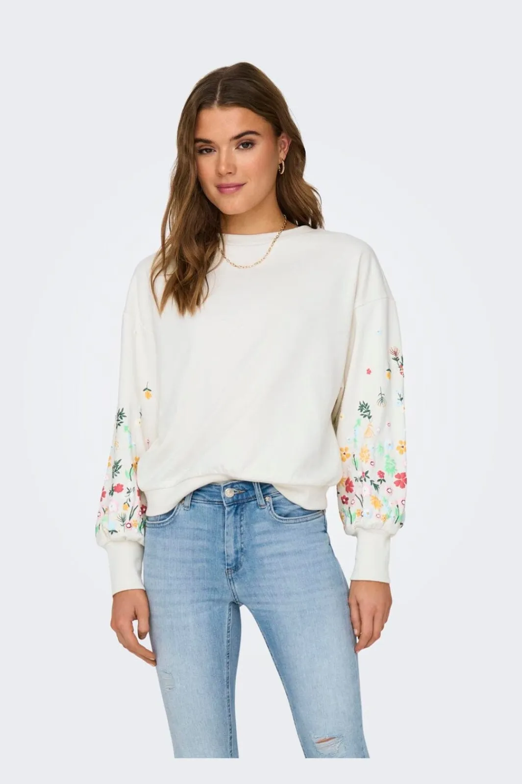 Outlet Onlbrooke L/S O-Neck Flower Swt Sweatsæt & Comfy Wear|Bluser & Skjorter