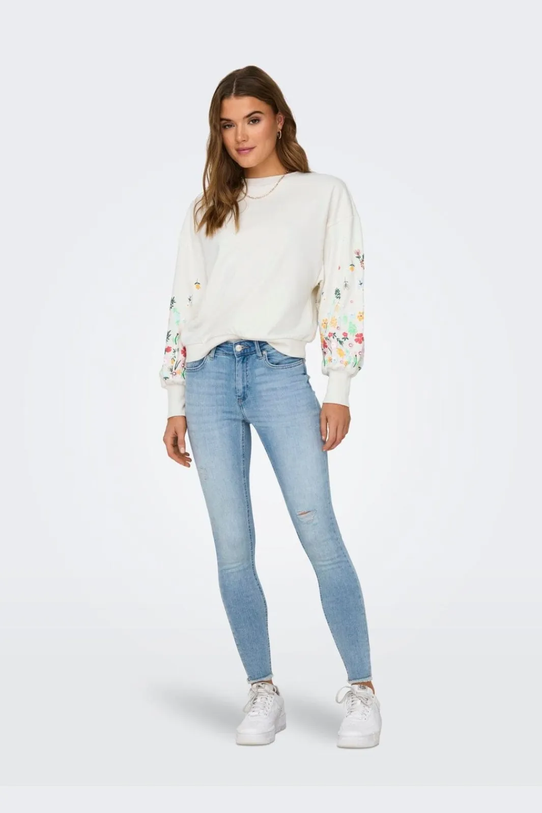 Outlet Onlbrooke L/S O-Neck Flower Swt Sweatsæt & Comfy Wear|Bluser & Skjorter