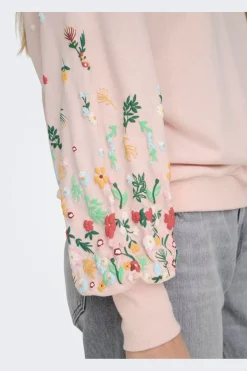 Clearance Onlbrooke L/S O-Neck Flower Swt Sweatsæt & Comfy Wear|Bluser & Skjorter