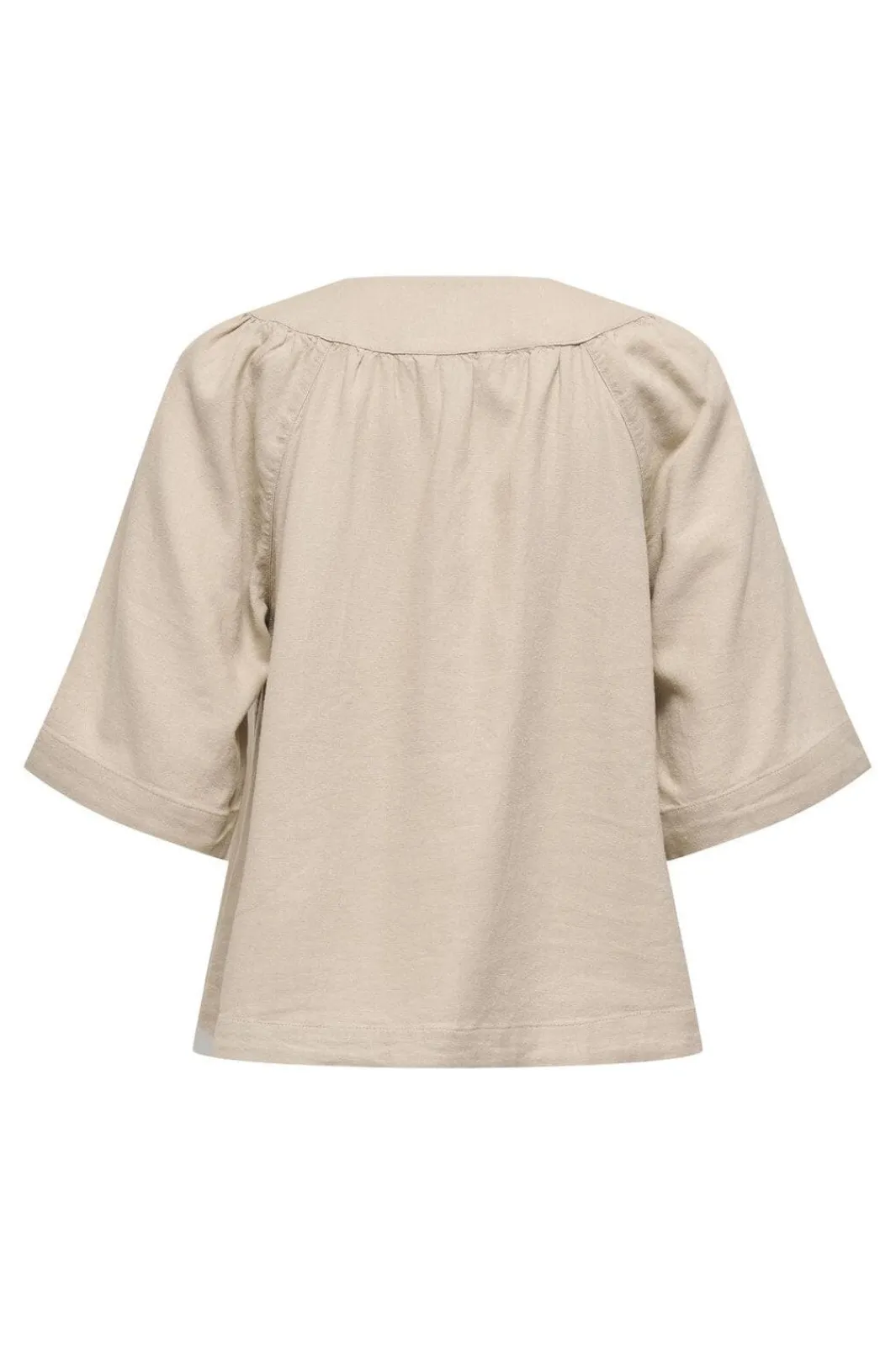 New Onlcaro 2/4 V-Neck Linen Bl Top Cc T-Shirts & Toppe
