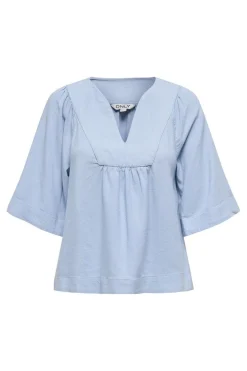 Only T-Shirts & Toppe<Onlcaro 2/4 V-Neck Linen Bl Top Cc
