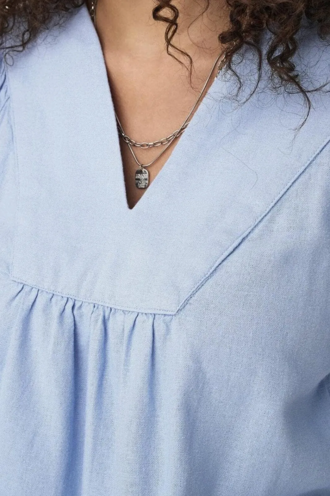 Only T-Shirts & Toppe<Onlcaro 2/4 V-Neck Linen Bl Top Cc