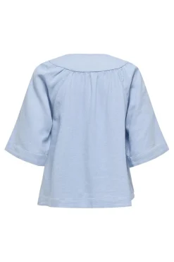 Only T-Shirts & Toppe<Onlcaro 2/4 V-Neck Linen Bl Top Cc