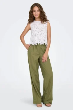Only Bukser, Jeans & Leggings<Onlcaro Linen Bl Pull-Up Pant Cc