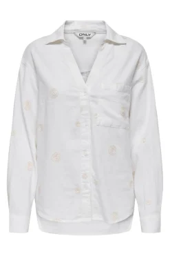 Only Bluser & Skjorter|Sæt 🛍️<Onlcaro L/S Linen Bl Emb Shirt Cc