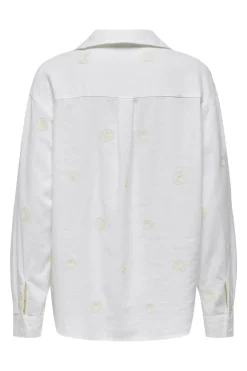Only Bluser & Skjorter|Sæt 🛍️<Onlcaro L/S Linen Bl Emb Shirt Cc