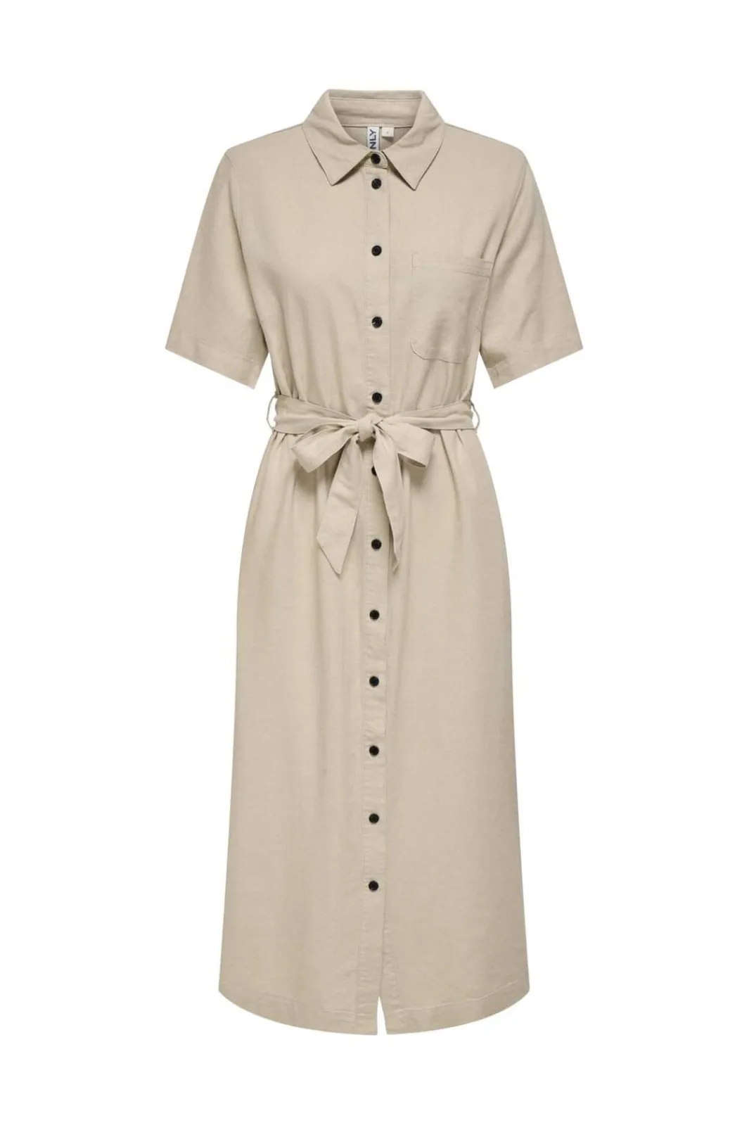 Only Kjoler|Ammevenligt Tøj<Onlcaro S/S Linen Bl Belt Dress Cc