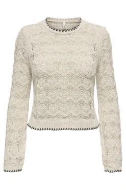 Only Bluser & Skjorter|Strik<Onlcrystal Life Ls Detail O-Neck Knt
