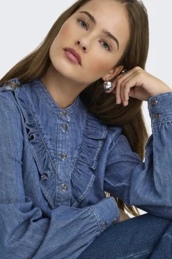 Only Bluser & Skjorter|Ammevenligt Tøj<Onldasha-Sevigny L/S Frill Shirt Akm