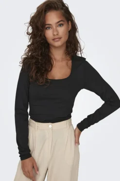 Only Bluser & Skjorter<Onlea L/S 2-Way Deep Neck Top