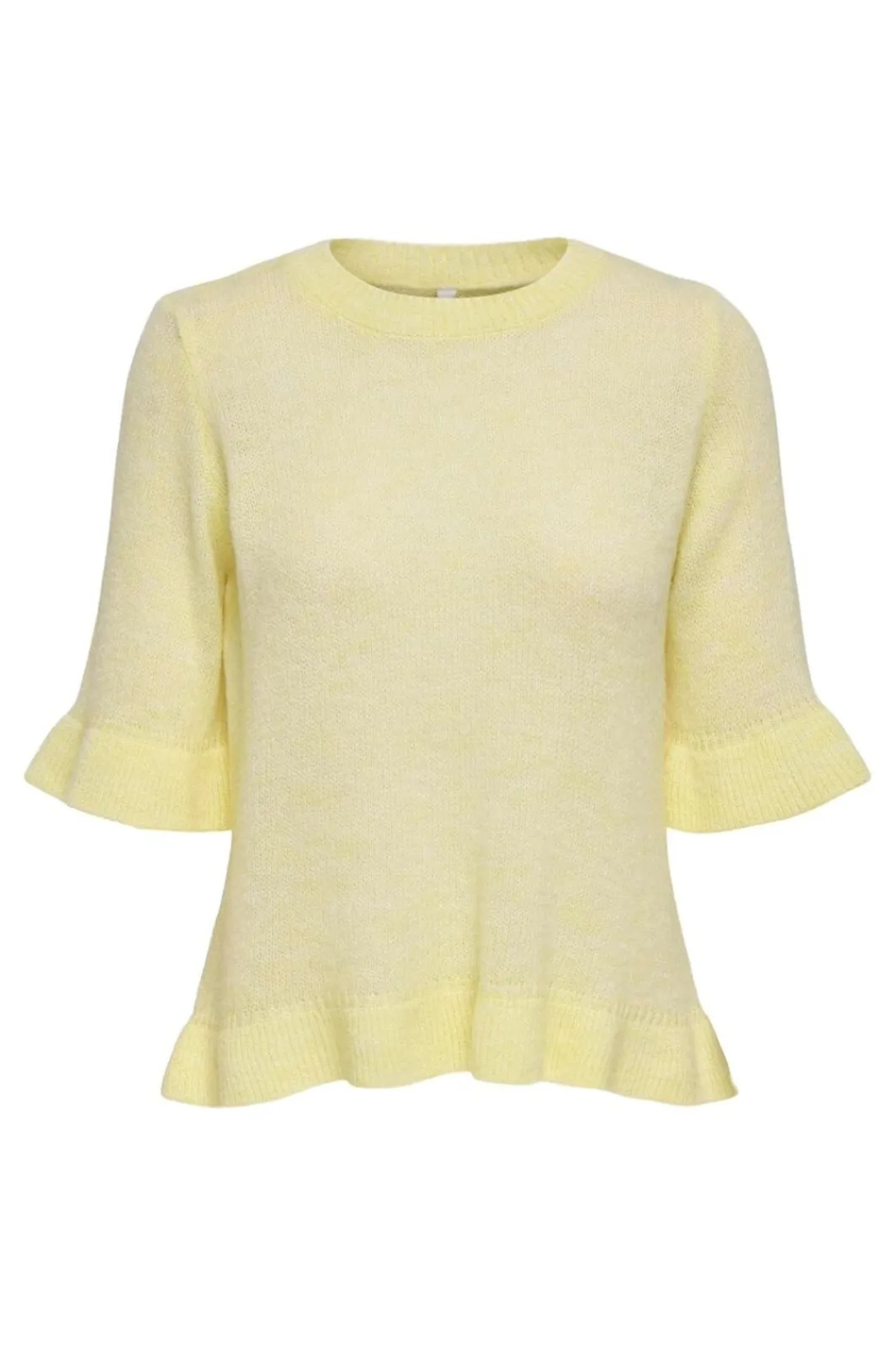 Only T-Shirts & Toppe<Onlella Ss Frill O-Neck Knt