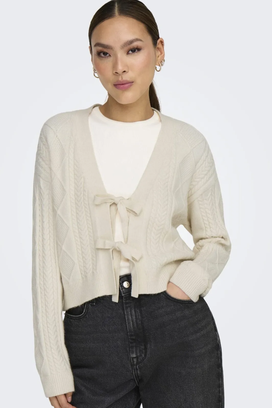 Only Cardigans|Ammevenligt Tøj<Onlfia Ls String Cardigan Knt Nca