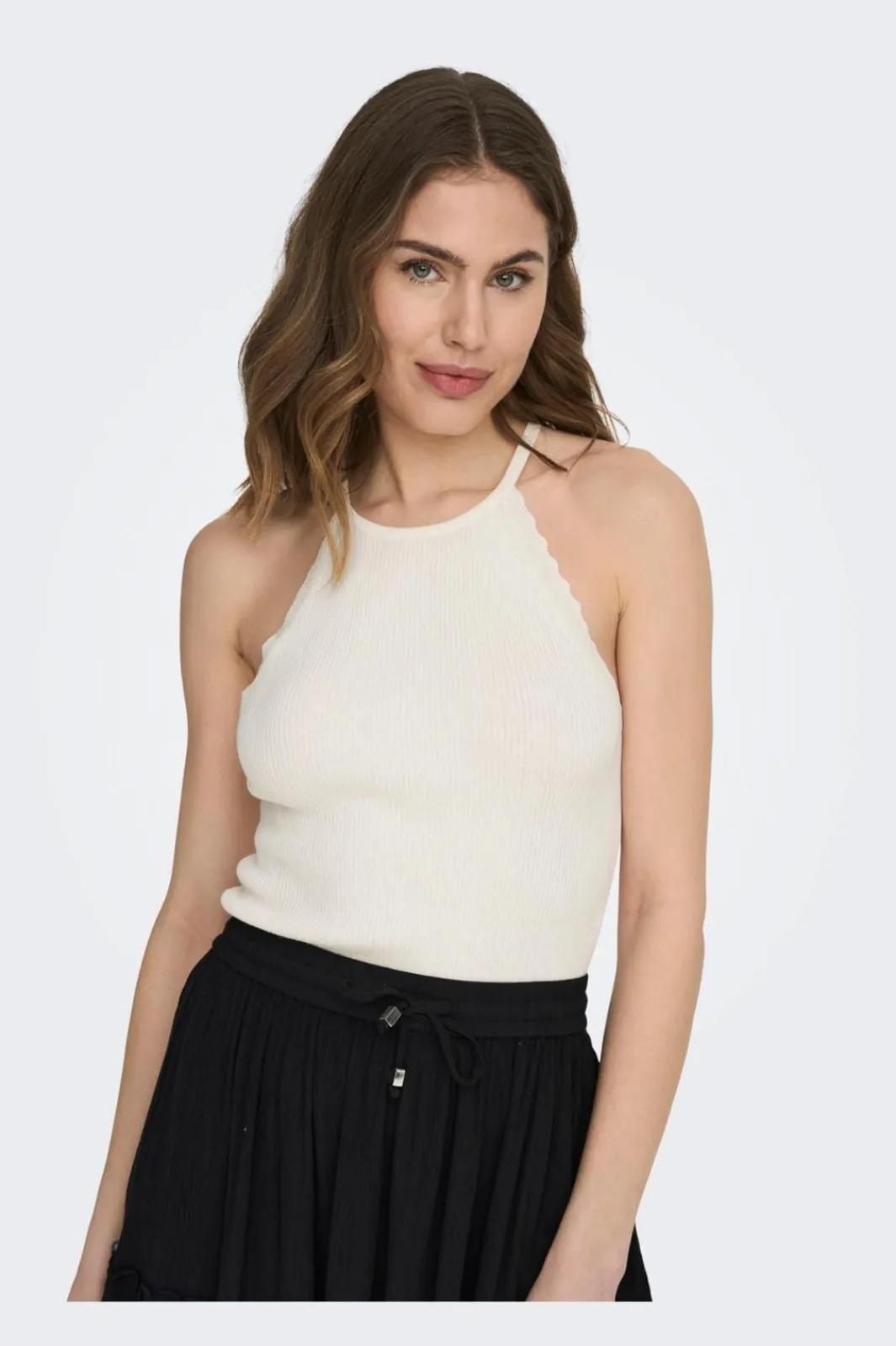 Only T-Shirts & Toppe<Onlgemma Sl Scallop Hltneck Top Knt