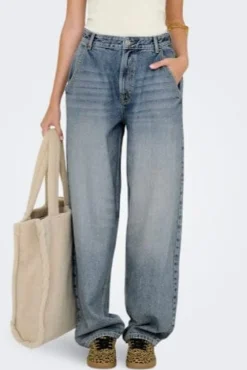 Only Bukser, Jeans & Leggings<Onlgia Mid Loose Baggy Dot413