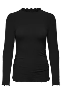 New Onlglamour L/S Mockneck Ruching Top T-Shirts & Toppe