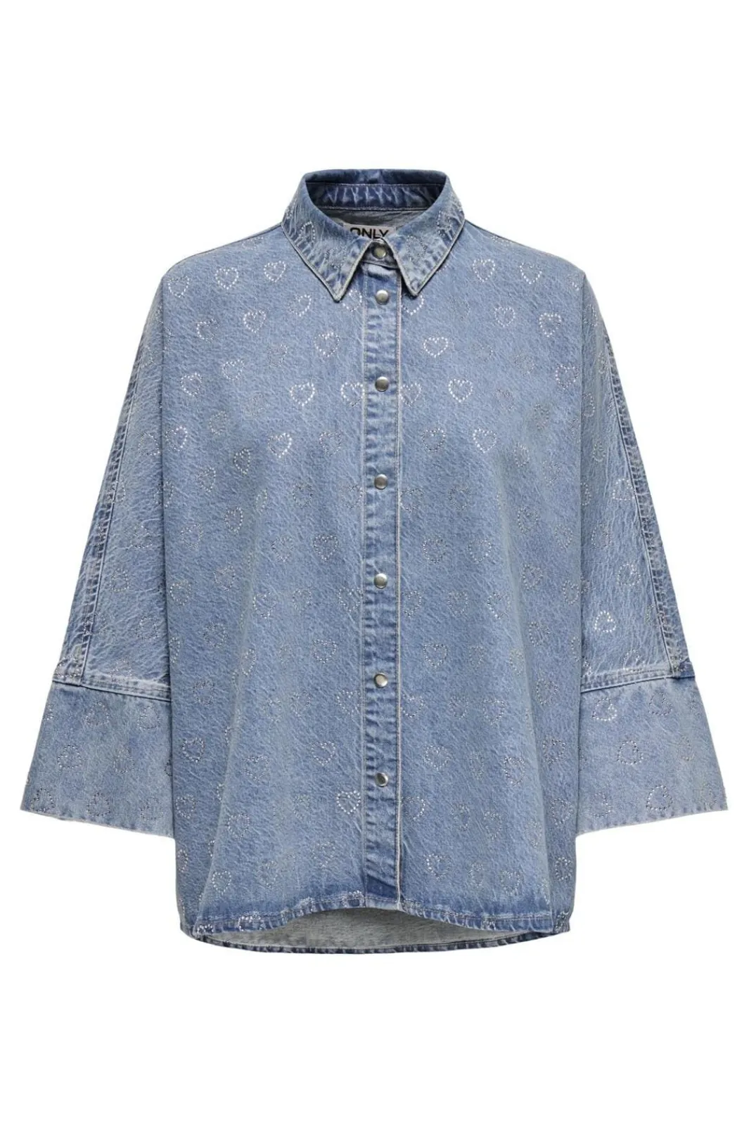 Clearance Onlgrace 3/4 Slv Shirt Heart Seq Bluser & Skjorter|Ammevenligt Tøj