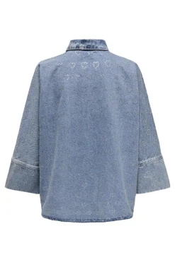 Clearance Onlgrace 3/4 Slv Shirt Heart Seq Bluser & Skjorter|Ammevenligt Tøj