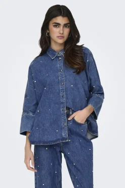 Only Bluser & Skjorter<Onlgrace Ls Rhinestone Shirt Cro