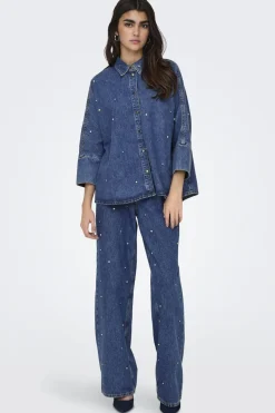 Only Bluser & Skjorter<Onlgrace Ls Rhinestone Shirt Cro