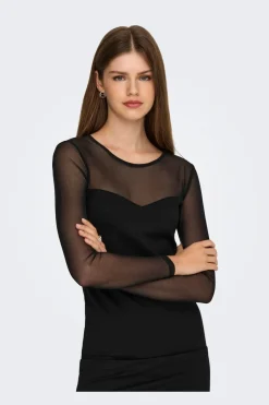 Only Kjoler<Onlheart-Becki L/S Mix Bodycondress