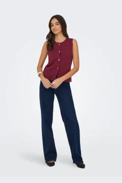 Sale Onlibi Button Sl Vest Cc Knt T-Shirts & Toppe