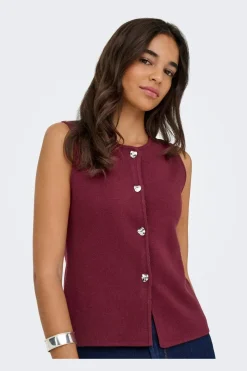 Sale Onlibi Button Sl Vest Cc Knt T-Shirts & Toppe