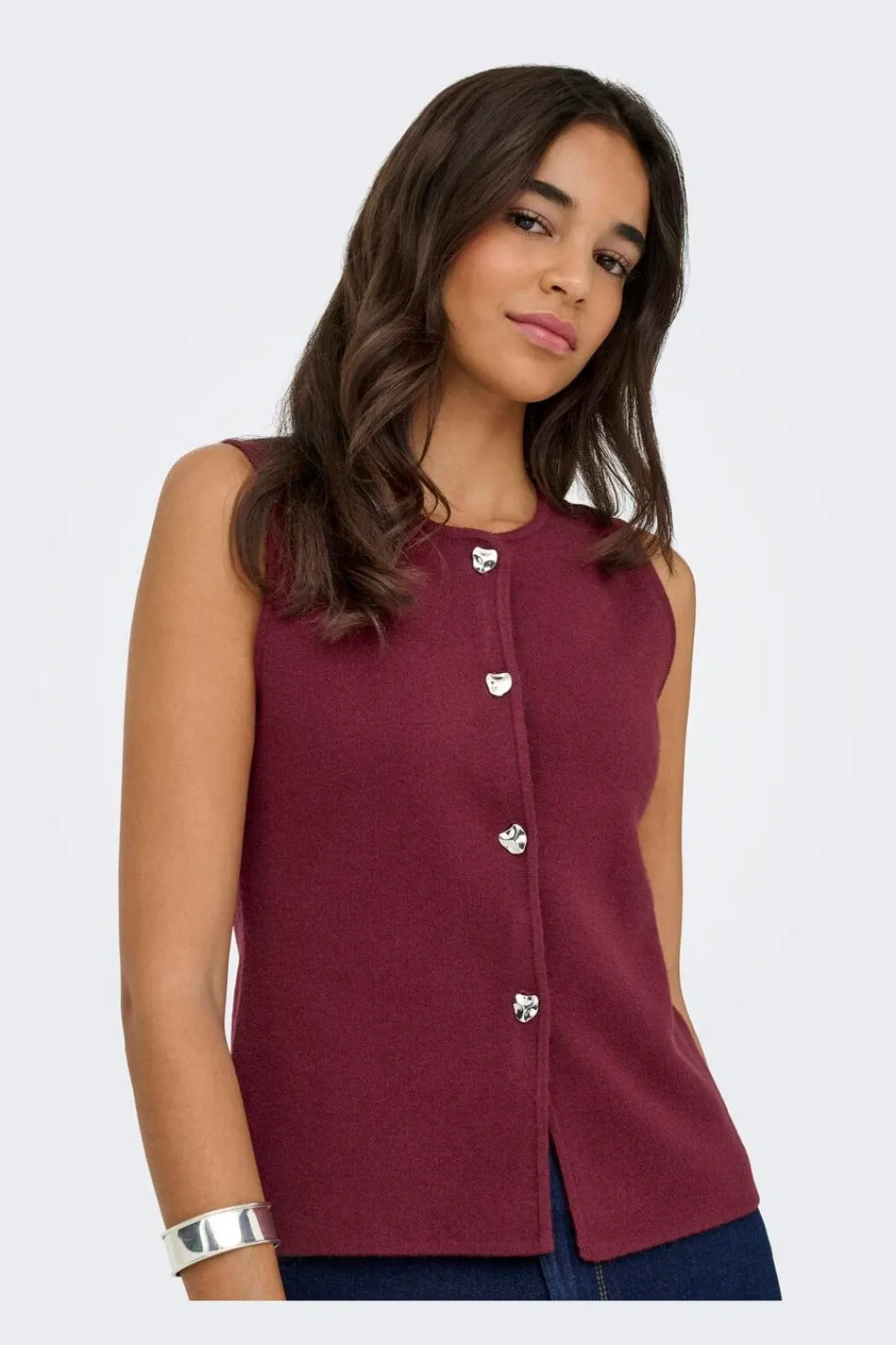 Sale Onlibi Button Sl Vest Cc Knt T-Shirts & Toppe