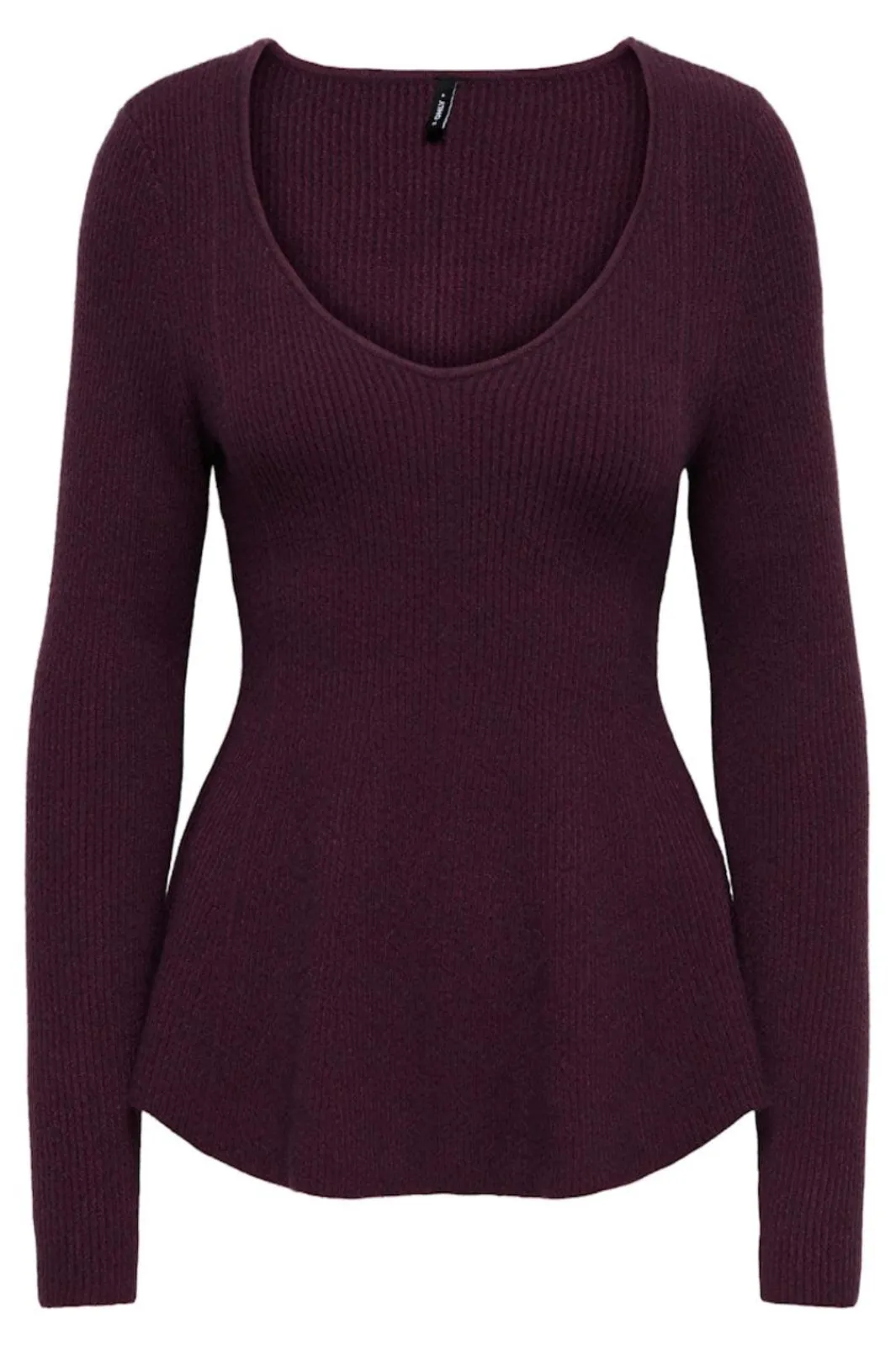 Only Strik|Bluser & Skjorter<Onlibi Life Ls V-Neck Rib Peplum Cc Knt