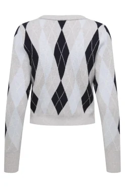 Only Strik|Bluser & Skjorter<Onlibi Ls Check O-Neck Cc Knt