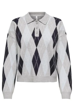 Sale Onlibi Ls Check Polo Cc Knt Strik|Bluser & Skjorter
