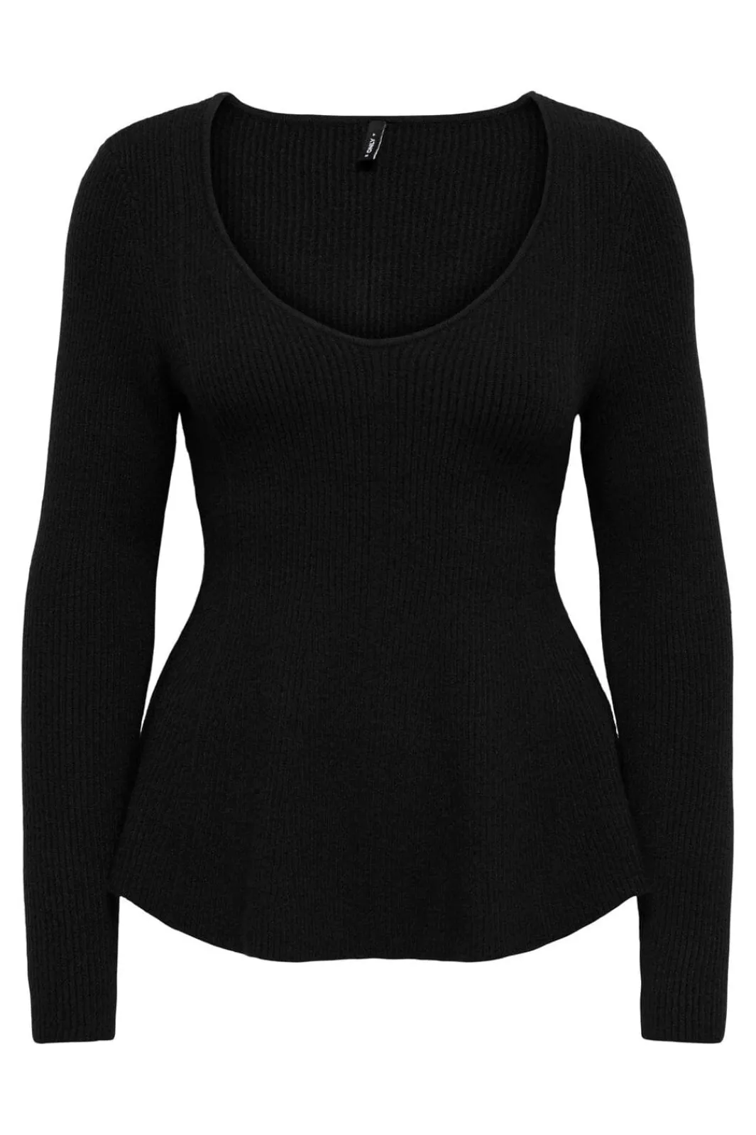 Sale Onlibi Ls V-Neck Rib Peplum Cc Knt Strik|Bluser & Skjorter