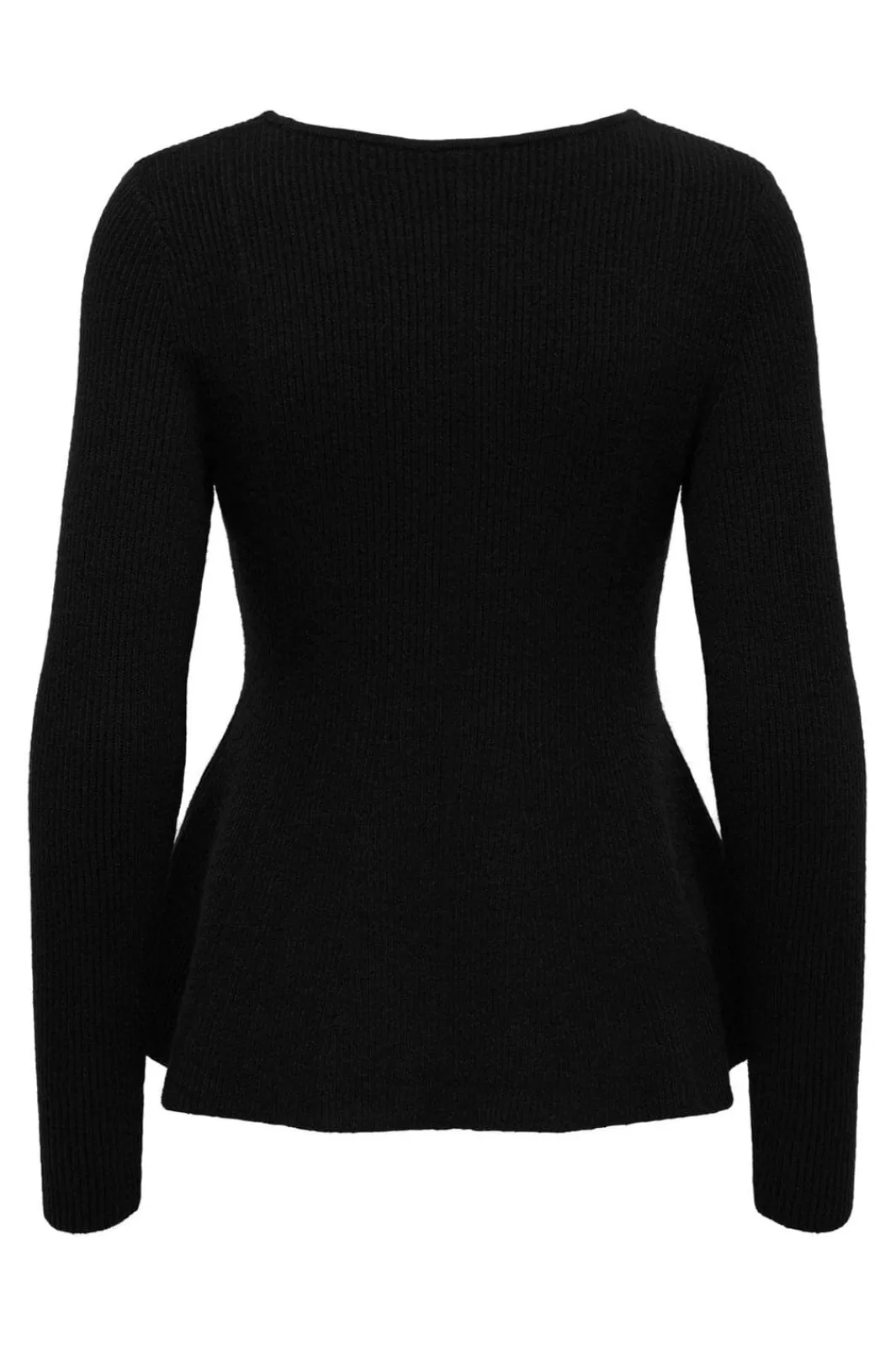 Sale Onlibi Ls V-Neck Rib Peplum Cc Knt Strik|Bluser & Skjorter