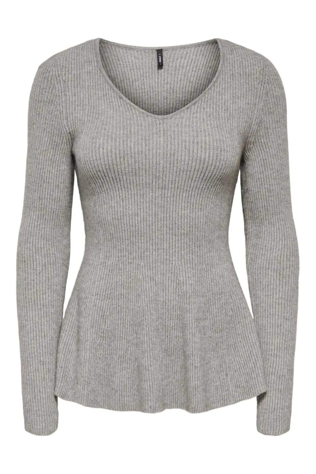 Only Strik|Bluser & Skjorter<Onlibi Ls V-Neck Rib Peplum Cc Knt