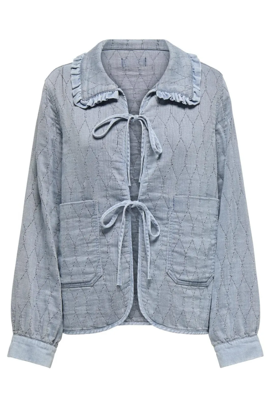 Best Onlida Frill Collar Tie Shirt Bluser & Skjorter