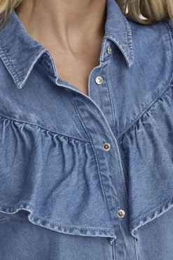 Only Bluser & Skjorter|Ammevenligt Tøj<Onlindigo Ls Frill Shirt Qyt