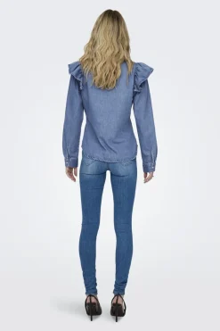 Only Bluser & Skjorter|Ammevenligt Tøj<Onlindigo Ls Frill Shirt Qyt