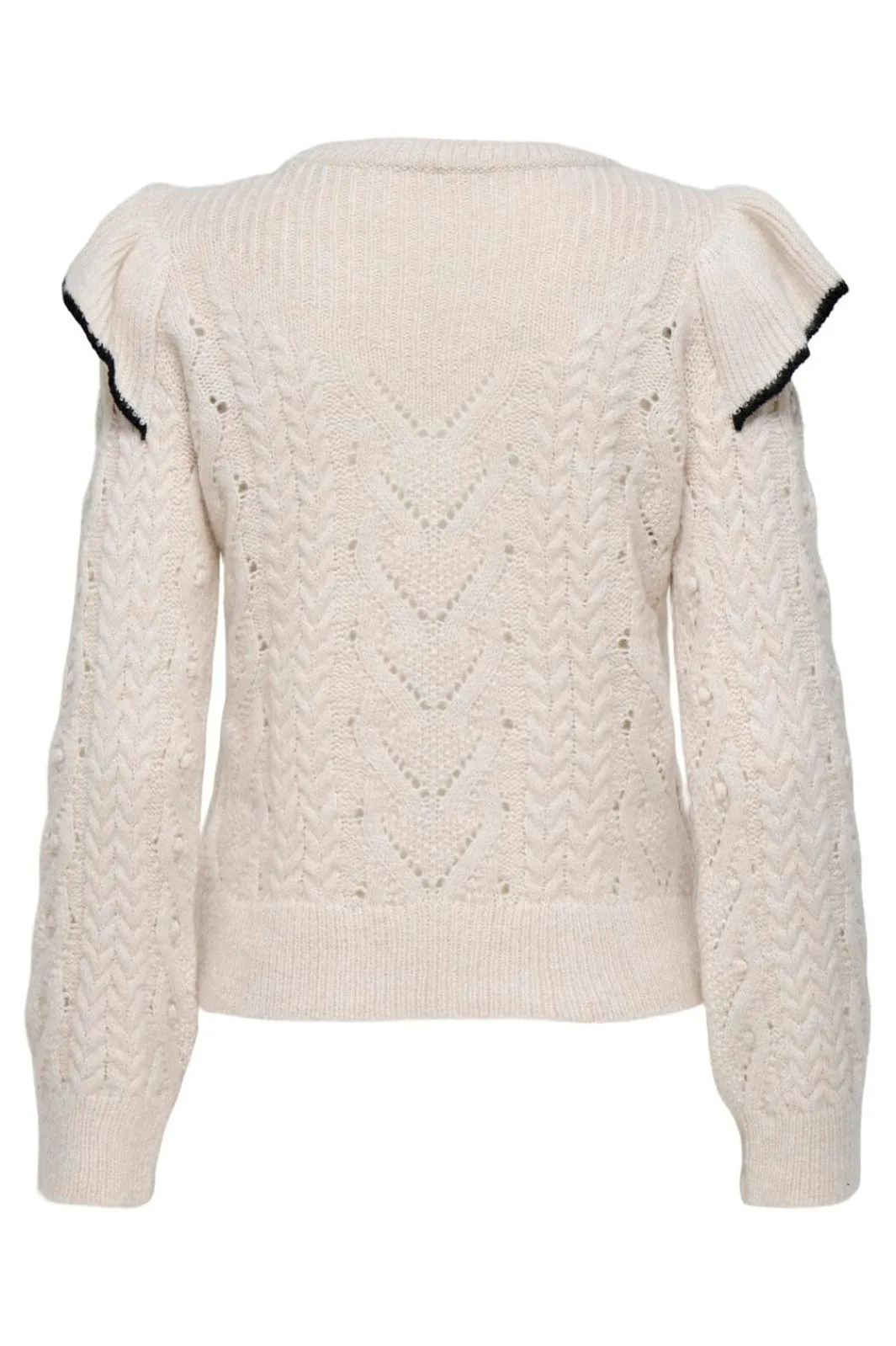 Only Strik|Bluser & Skjorter<Onlisolde Ls Frill O-Neck Knt