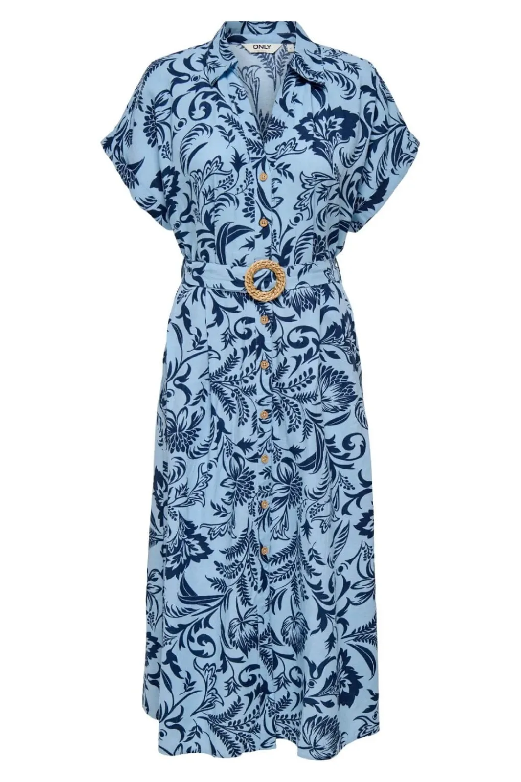 Only Bluser & Skjorter|Ammevenligt Tøj<Onljakiri Linen Ss Midi Shirt Dress