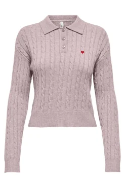 Only Strik|Bluser & Skjorter<Onlkatia Ls Cable Polo Cc Knt
