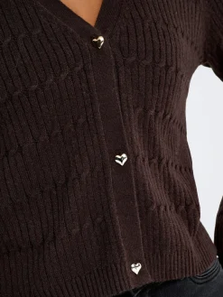Onlkatia Ls Cable V-Neck Cardi Knt Nca Cardigans