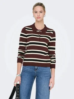 Sale Onllondon Ls Stripe Polo Cc Knt Strik|Bluser & Skjorter