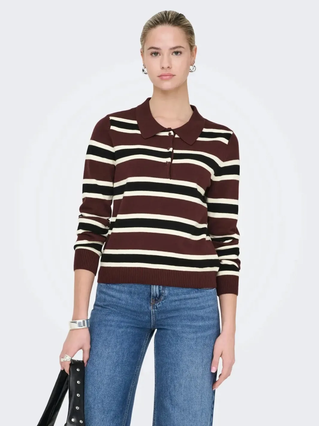 Sale Onllondon Ls Stripe Polo Cc Knt Strik|Bluser & Skjorter