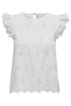 Only Sæt 🛍️|T-Shirts & Toppe<Onllou Life Emb S/S Open Back Top